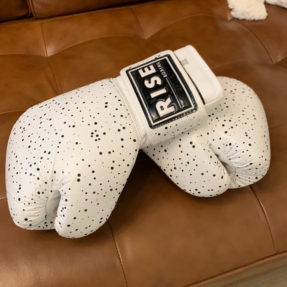 White Leather Boxing Gloves